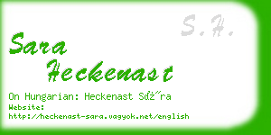 sara heckenast business card